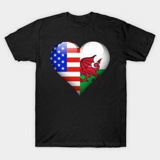 Half American Half Welsh - Gift for Welsh From Wales T-Shirt